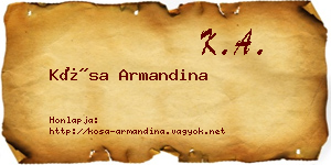 Kósa Armandina névjegykártya